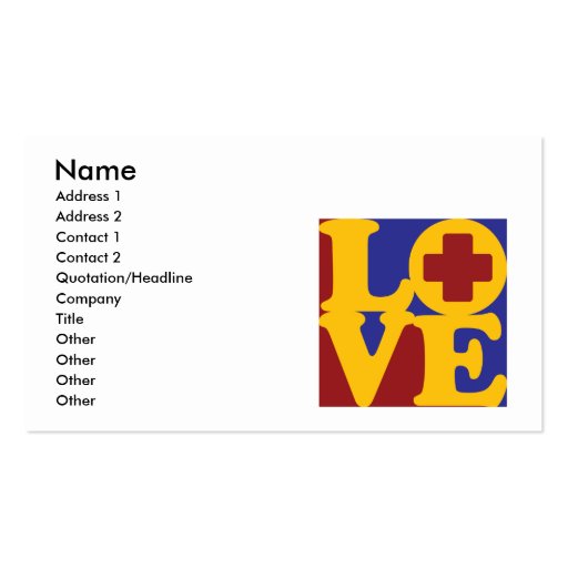 Nursing Love Business Card Templates