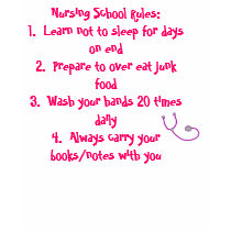 Nursing School Rules--funny student nurse shirt