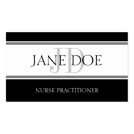 Nursing Stripes White Business Card Template (front side)