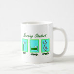 nursing student eat sleep study coffee mugs