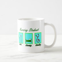 nursing student eat sleep study coffee mugs