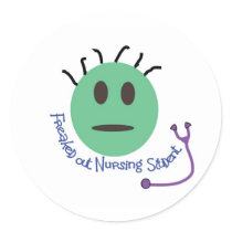 Nursing Student "Freaked Out" Funny Smiley stickers by gailg1957 Nursing Student "Freaked Out" Funny Smiley stickers