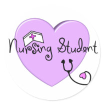 Nursing Student Pink Heart--Adorable stickers by gailg1957 Nursing Student Pink Heart--Adorable stickers