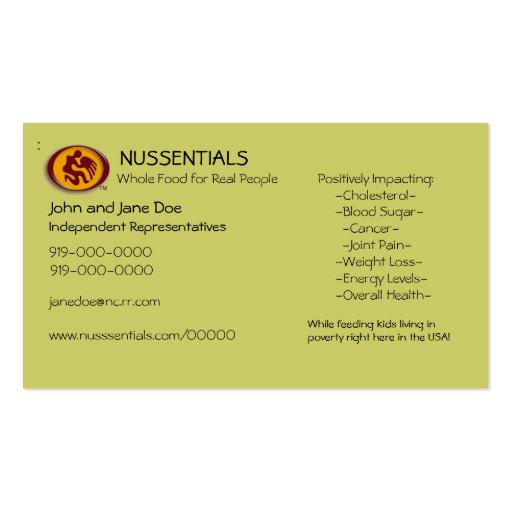 NUSSENTIALS business cards