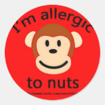 Nut allergy childrens sticker RED