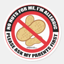 Nut Allergy Round Sticker