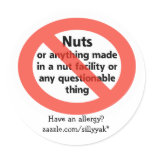 NUT ALLERGY stickers