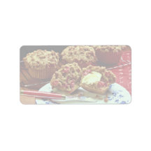 Nut and cherry muffins personalized address labels