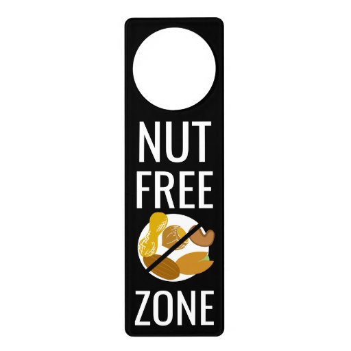 Nut Free Zone Sign No Peanuts or Tree Nuts Symbol Zazzle