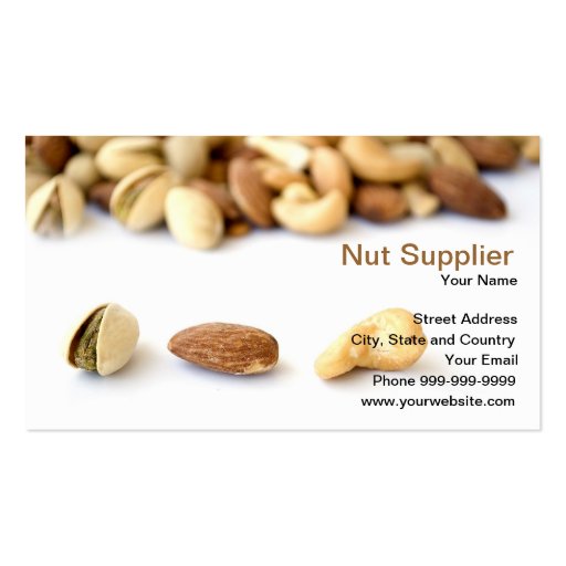 nut supplier business card template