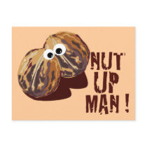 'NUT UP MAN' humorous parody postcards