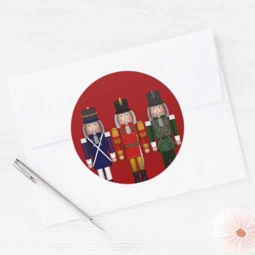 Nutcracker Trio Red Round Stickers Zazzle