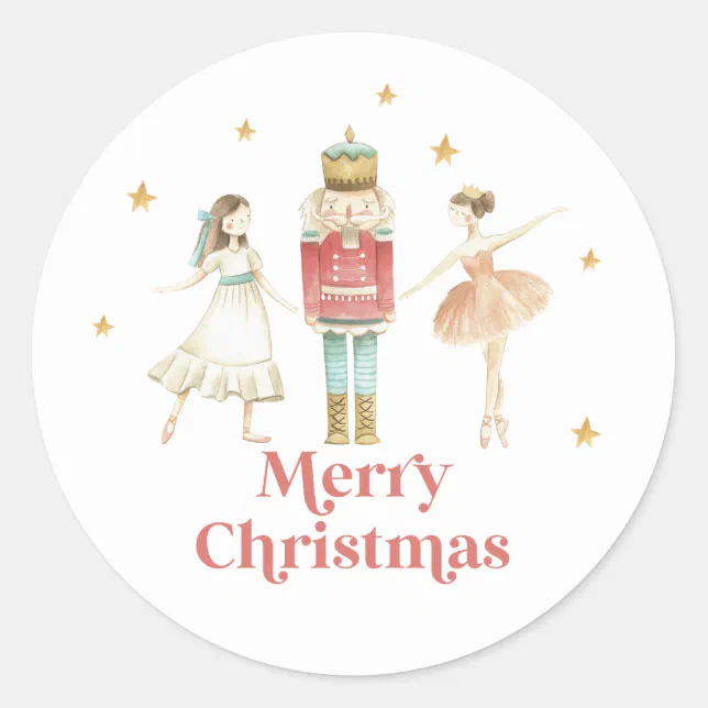 Nutcracker Winter Ballet Christmas Classic Round Sticker Zazzle