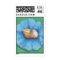Nutmeg Shell & Cool Flower postage