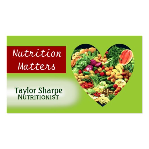 Nutrition Health Foods Business Card