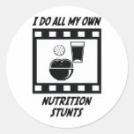 Nutrition Stunts Round Stickers