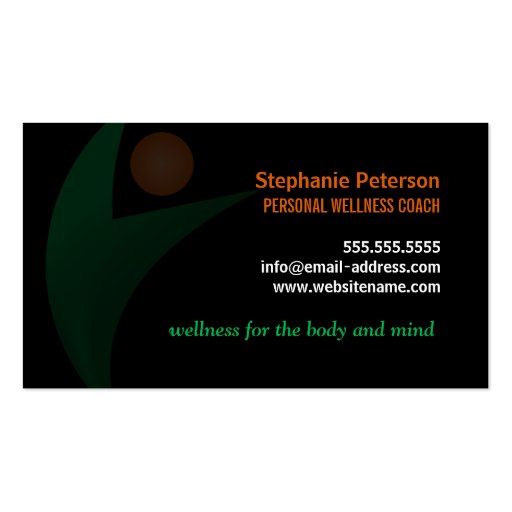 Nutrition Wellness and Fitness Coach Business Card Templates (back side)