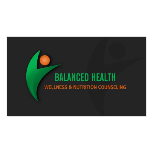 Nutrition Wellness and Fitness Coach Business Card Templates (front side)