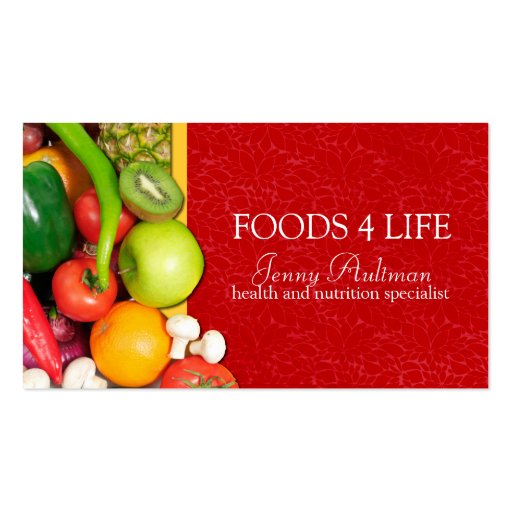 Nutritionist Business Card (front side)