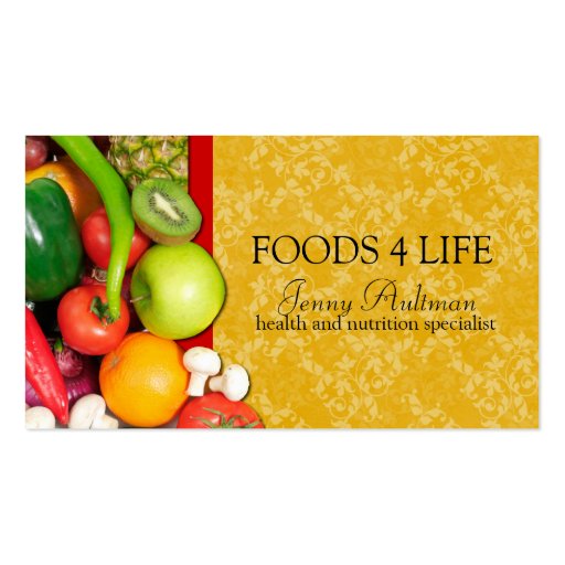 Nutritionist Business Card (front side)