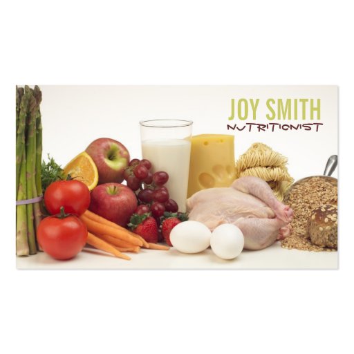 Nutritionist Business Cards (front side)
