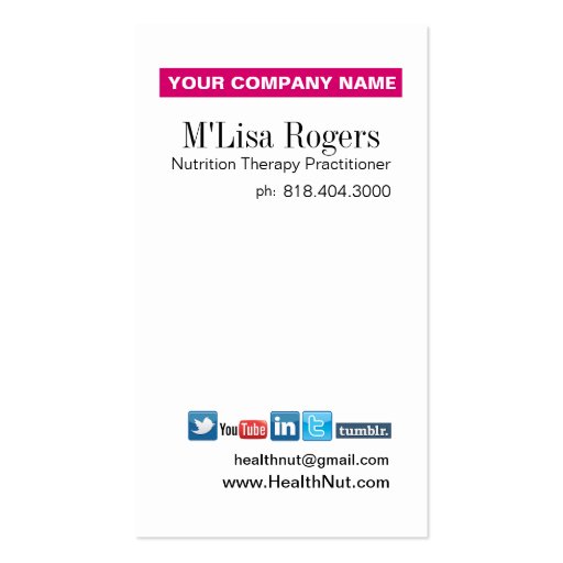 Nutritionist Dietician Food Manager Healthy Eating Business Card Template (back side)