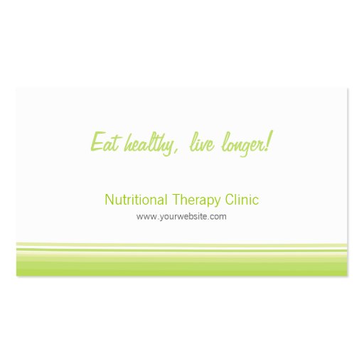Nutritionist Healthy Eating Diet business card (back side)
