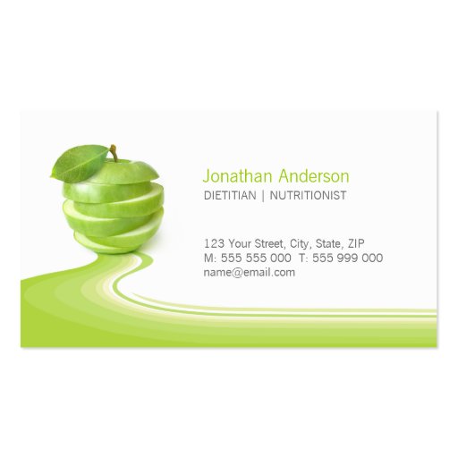 Nutritionist Healthy Eating Diet business card (front side)