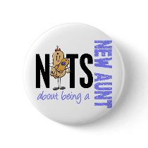 Nuts About Being A New Aunt 1 Blue Pinback Button