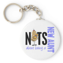 Nuts About Being A New Aunt 1 Blue Keychain