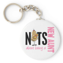 Nuts About Being A New Aunt 1 Pink Keychain