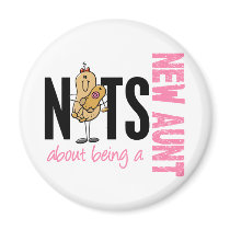 Nuts About Being A New Aunt 1 Pink Magnets
