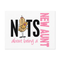 Nuts About Being A New Aunt 1 Pink Post Card