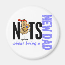 Nuts About Being A New Dad 1 (Blue) Refrigerator Magnets