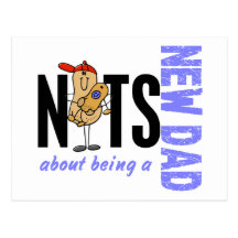 Nuts About Being A New Dad 1 (Blue) Post Cards