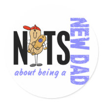Nuts About Being A New Dad 1 (Blue) Sticker