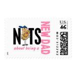 Nuts About Being A New Dad 1 (Pink) Postage Stamps