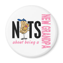 Nuts About Being A New Grandpa 1 Pink magnets by gonenuts Nuts About Being A New Grandpa 1 Pink magnets