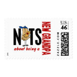 Nuts About Being A New Grandpa 1 Red Postage