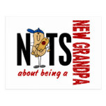 Nuts About Being A New Grandpa 1 Red Postcard