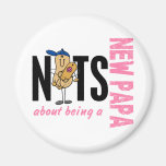 Nuts About Being A New Papa 1 Blue Fridge Magnets