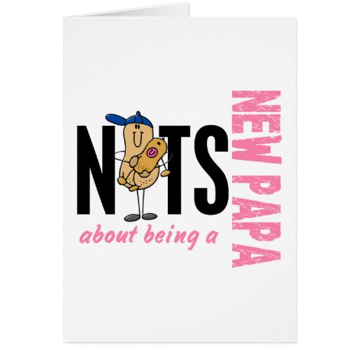 Nuts About Being A New Papa 1 Blue Greeting Cards