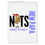 Nuts About Being A New Papa 1 Blue Greeting Cards