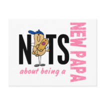 Nuts About Being A New Papa 1 Blue postcards