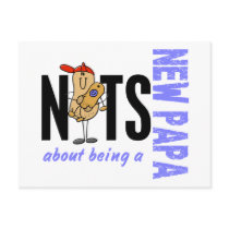 Nuts About Being A New Papa 1 Blue postcards