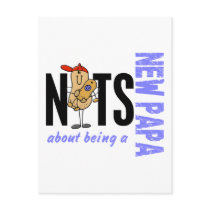 Nuts About Being A New Papa 1 Blue postcards