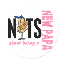 Nuts About Being A New Papa 1 Blue stickers by gonenuts Nuts About Being A New Papa 1 Blue stickers