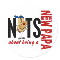 Nuts About Being A New Papa 1 Red stickers by gonenuts Nuts About Being A New Papa 1 Red stickers