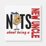 Nuts About Being A New Uncle 1 Red Refrigerator Magnets