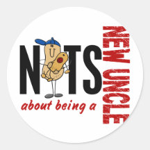 Nuts About Being A New Uncle 1 Red Sticker